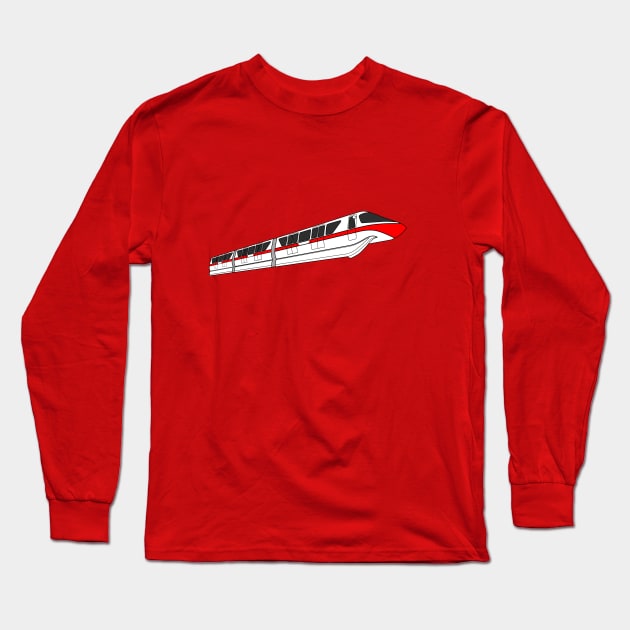 Red Monorail Line II Long Sleeve T-Shirt by FandomTrading